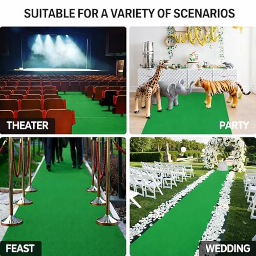 Image of Shanno Carpet for Wedding, Stage, Exhibition, Party, Office, Hotels Decoration, Living Room and Wall to Wall Carpet Size 10 x 100 Feet Color Green