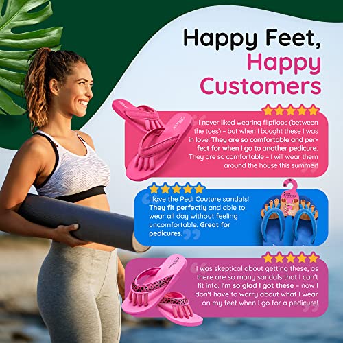 Image of Pedi Couture Pedicure Sandals with Built In Toe Separators for Women - Comfortable Spa Style Flip Flops for Home, Salon, Yoga & Gym Use