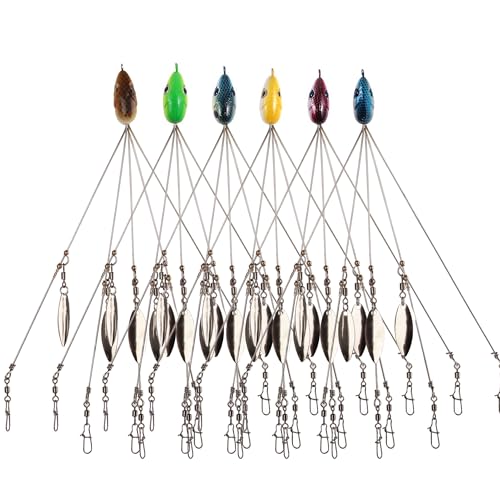 KULPORT Alabama Rig for Bass Fishing - 6PCS Umbrella A-Rig Lure with 4 Willow Leaf Blades,...