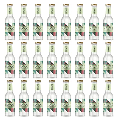 Navas Agua tónica para jardín botánico, 24 x 200 ml, hecha con agua de manantial de Cornualles