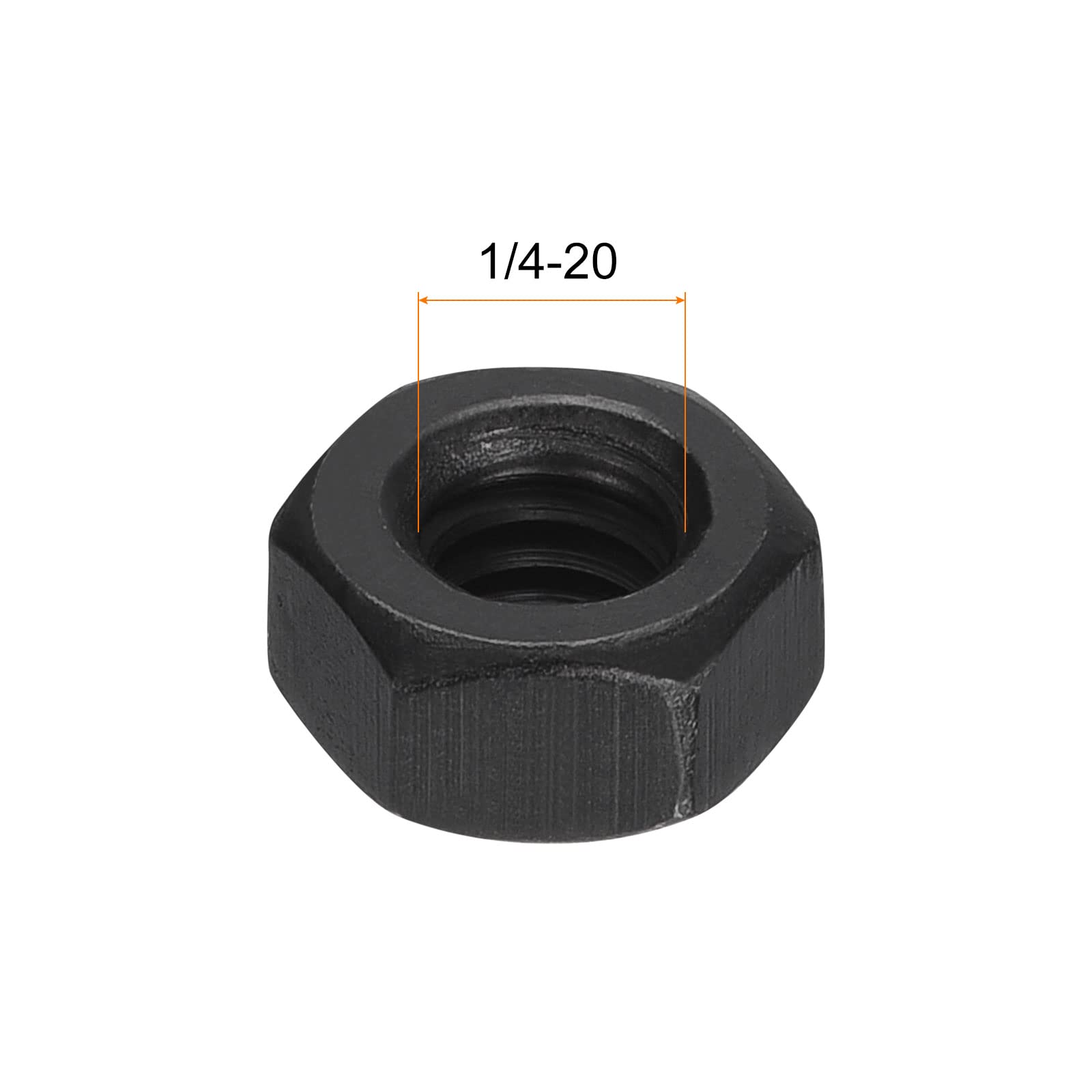 QUARKZMAN 1/4-20 Esagonale Dadi Carbonio Acciaio Grado 8.8 Ossido Nero Esagono Dado per Vite Bullone 10pz