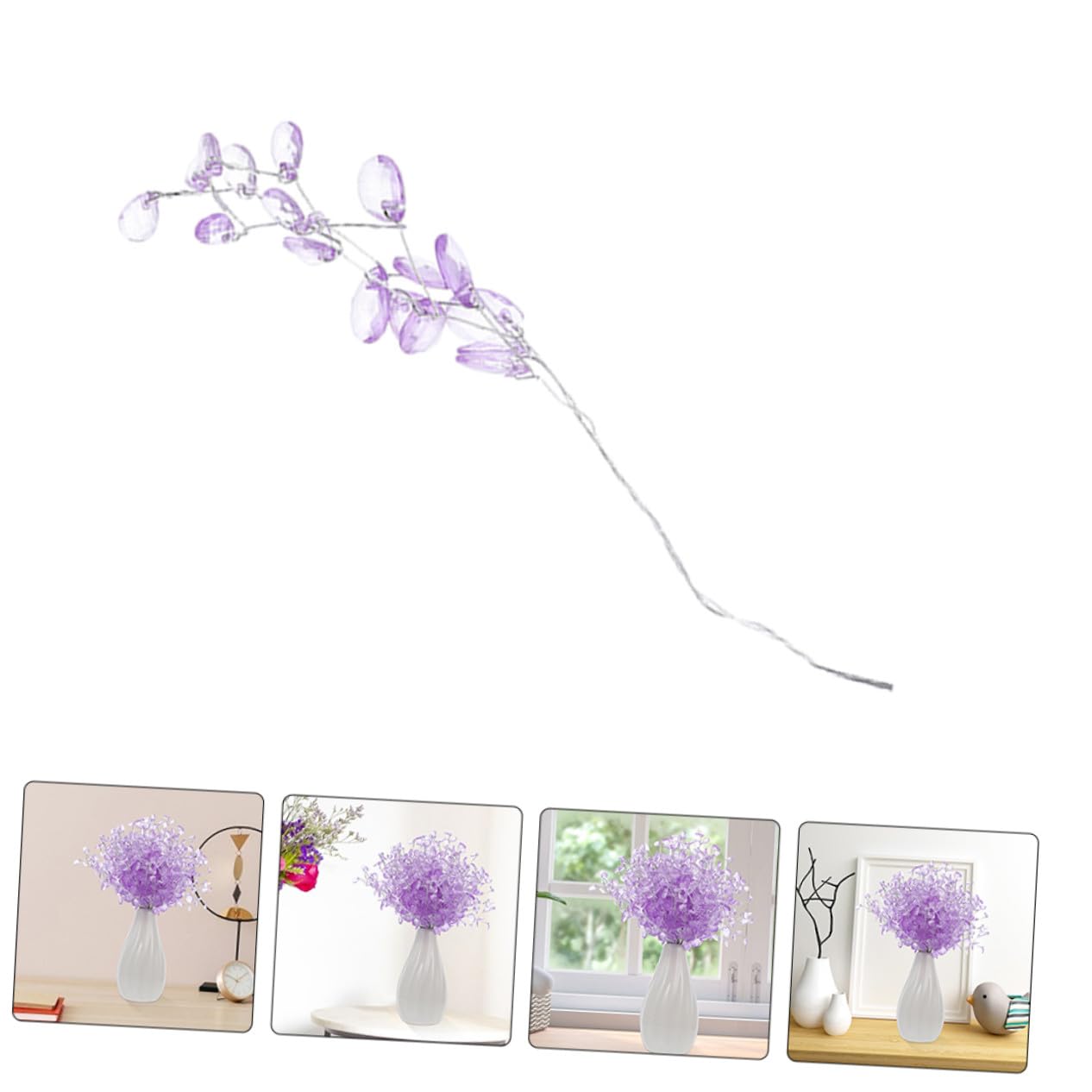 Künstliche Acrylperlen Blumen Wasserabweisende Dekozweige in Realistische Künstliche Blumenarrangements für Tischdekoration DIY Bastelblumen für Zuhause Büro