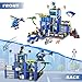 HOGOKIDS City Police Station Building Toys with LED Light - 734pcs Police Building Block Sets with Helicopter Police Motorcycle Vehicle Armored Car, Gift for Kids Boys Girls Age 8-12+