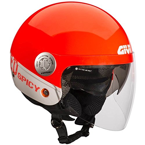 GIVI H108FSWRD54 Hps 10.8F Urban Jet Casco Gráfico, Color Rojo Flúor, Talla 54/XS