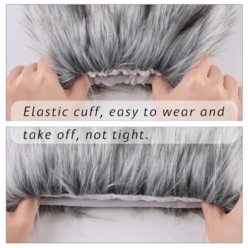 Image of Peecabe Winter Women Faux Fur Fluffy Leg Warmers Fuzzy Long Boot Covers Furry For Christmas