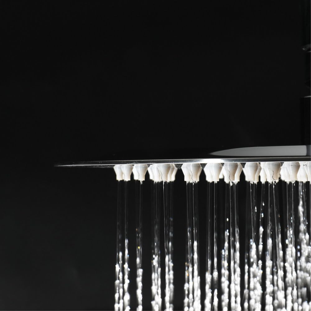 Rociador para Ducha Lluvia Redondo, Cabezal de Ducha Lluvia Acero Inoxidable, Acabado Cepillado, Antical, Alcachofa Lluvia para Baño en Casa, Hoteles, SPA