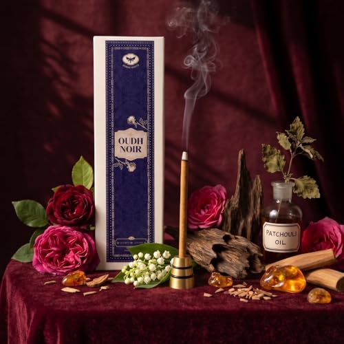 Image of Dhoop Sticks | Refill Pack of 40 Bamboo-Free Compressed Incense for Home & Meditation | Pooja & Rituals (Oudh Noir (Oud & Leather))