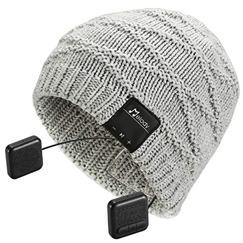 Bluetooth Beanie Hat,Topple Wireless CSR Superior Headphone Beanie Hat HD Stereo Earphone Speaker &Mic,Unisex Washable Men Women Winter Outdoor Fitness (TB208SG-Light S)