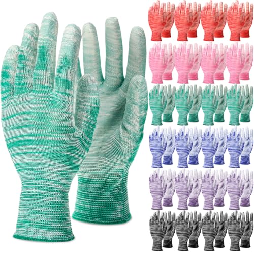 Cutecrop 24 Pairs Breathable Gardening Gloves Bulk for Women and Men 8.9 Inch Multi-purpose Garden Gloves for Weeding Pruning