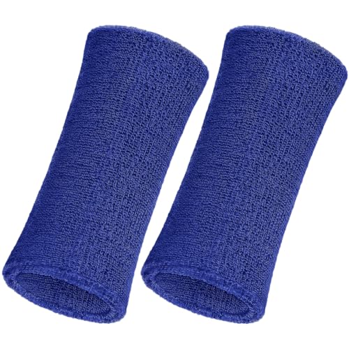 Image of WILLBOND 2 Pcs 6 Inch Wrist Sweatbands for Men and Women, Moisture Athletic Cotton Sweatband for Tennis, Basketball, Running
