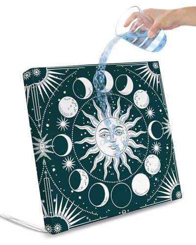 2 Pack Green Boho Waterproof Cushion Covers with Ties, Outdoor Patio Chaise Lounge Chair Seat Cushion Slip Covers Replacement(Only Cover) Modern Abstract Bohemia Sun Moon 22