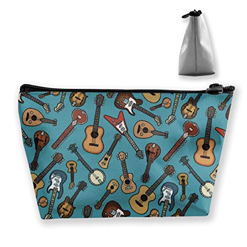 Preisvergleich Produktbild Gitarrenmusikinstrument Multifunktions-Trapez-Aufbewahrungsta... Kosmetiktasche Kleine Schminktasche Kulturbeutel Tragbare Reisetasche mit Reißverschluss