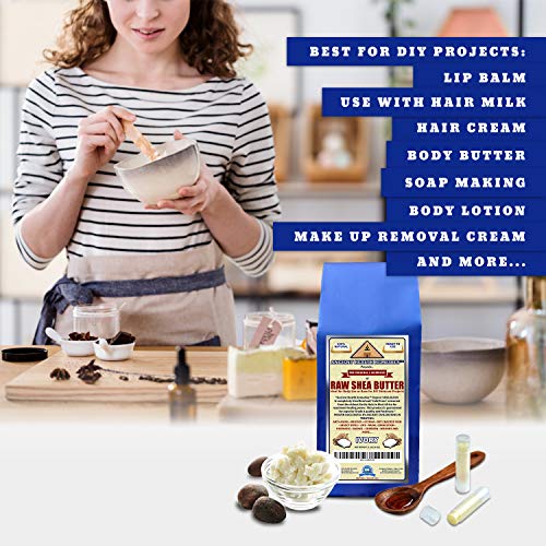 Ancient Health Remedies Organic Unrefined Raw African Ivory White Shea Butter 1 Lb (16 Oz) Block Bulk Grade A For Anti Aging, Base For Diy Body Butter, Beauty, Skin Moisturizer & Hand Cream(Ghana) #TOP5