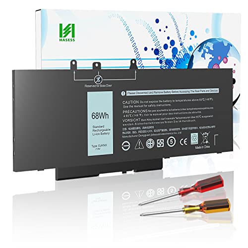 HASESS GJKNX Batterie Produit de Remplacement pour Dell Latitude 5480 5580 5280 5288 5488 5590 5591 5490 5491 5495 E5480 E5580 E5490 E5590 Precision 15 3520 3530 Series GD1JP DY9NT 5YHR4 451-BBZG