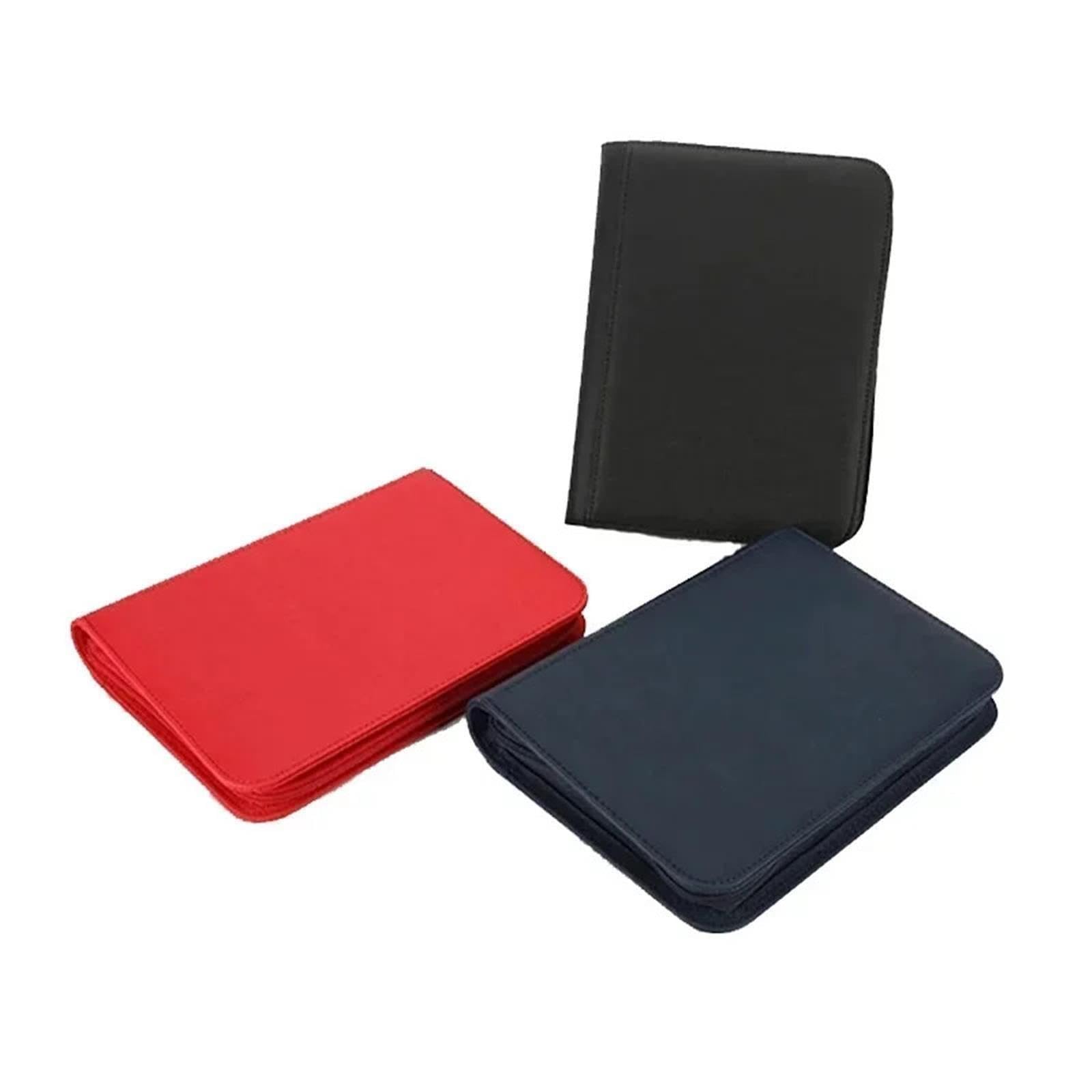 Raccoglitore di carte con cerniera in pelle PU a 160 tasche