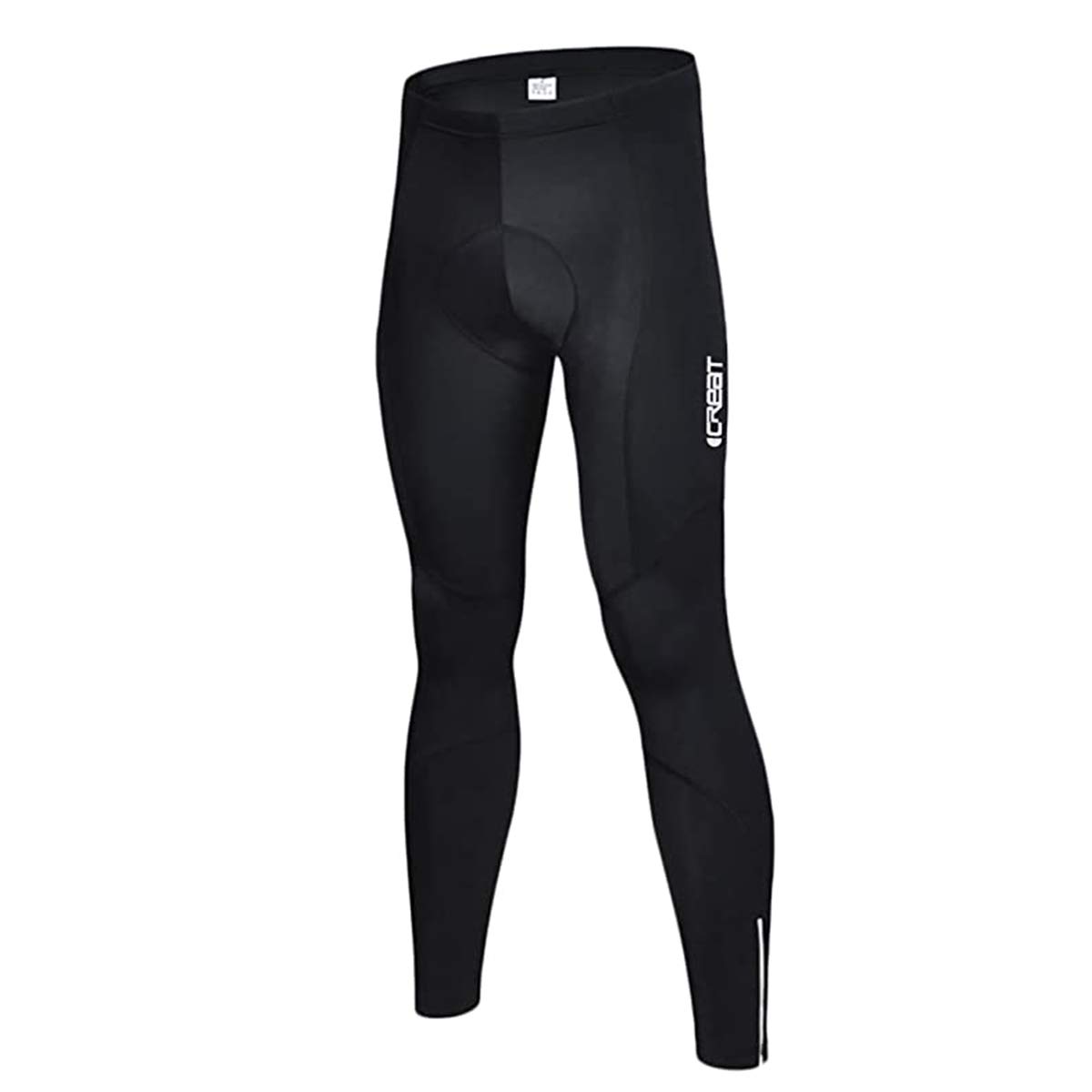 iCreat Men's Cycling Shorts Long Cycling Shorts with 3D Gel Seat Padding Reflective Elastic Breathable Quick Drying Coolmax Men Padded Leggings Cycling MTB Mountain Biking