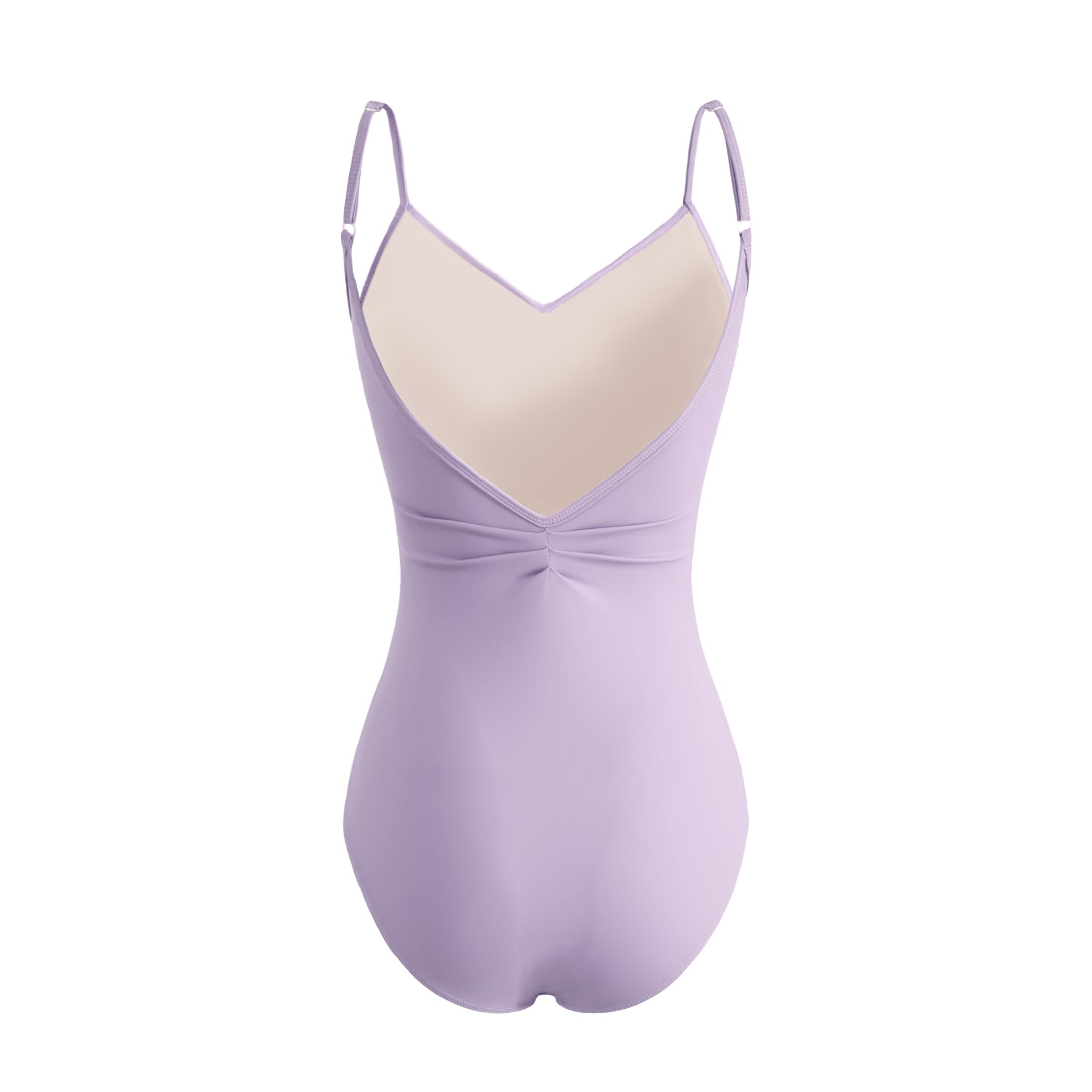 HROYL Damen Ballettanzug V-Ausschnitt Camisole Gymnastik Trikot Ballett Body mit Spaghettiträgern, C11