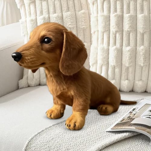 GTFYUDGH Spielzeug Hund Dackel, 17x15x10cm Plüschtier Hund Realistisch Dackel, Dackels Kuscheltier, Süßes Realistisches Wurst Hunden Welpe Stofftier Für Kleinkinder Mädchen Geschenk Geburtstag