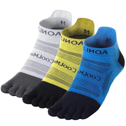 Image of Toe Socks Cool-max Running Socks for Men Women 3 Pairs Athletic Breathable Five Finger Socks