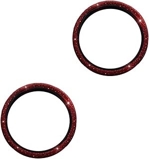 Milisten 2 Peças Capa De Volante De Strass Protetor De Volante De Verão Suprimentos De Carro Acessórios De Cobertura De Volante Brilhantes Para Carro Acessórios De Verão Acessórios De