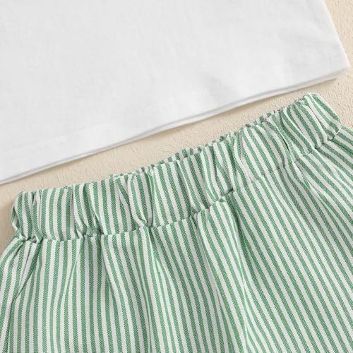 Image of Toddler Baby Boy Easter Rabbit Outfit Short Sleeve Bunny Carrot Smocked T-shirt Elastic Waist Shorts Summer Clothes