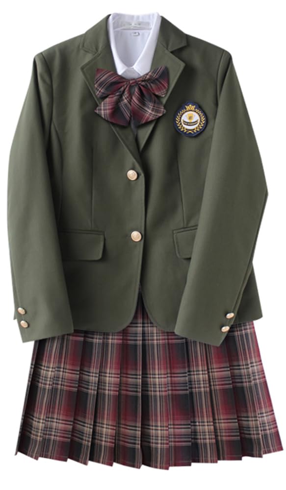 TTYAO REII Japanese School Girl Uniform JK Uniform 2 Button Single Breasted Blazer Suit Jacket Preppy Style Outfit for Women