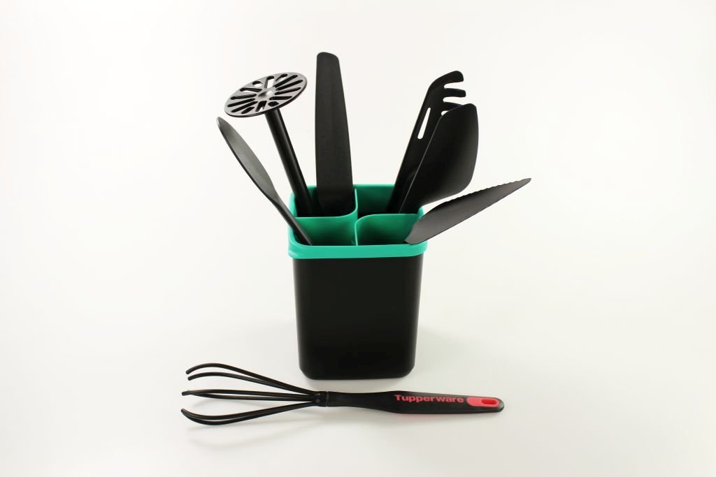 TUPPERWARE Griffbereit Heber+Pürier-Meister+Kochlöffel+ Palette+Ordnungstopf (7) P 26952