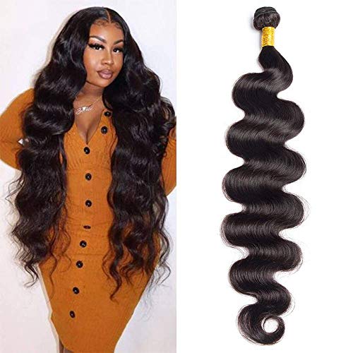 Maxine Brazilian Long Body Wave Virgin Human Hair 1Bundle 22 Inch 100% Unprocessed Hair Weave Bundles Extensions Deals 10a Natural Color
