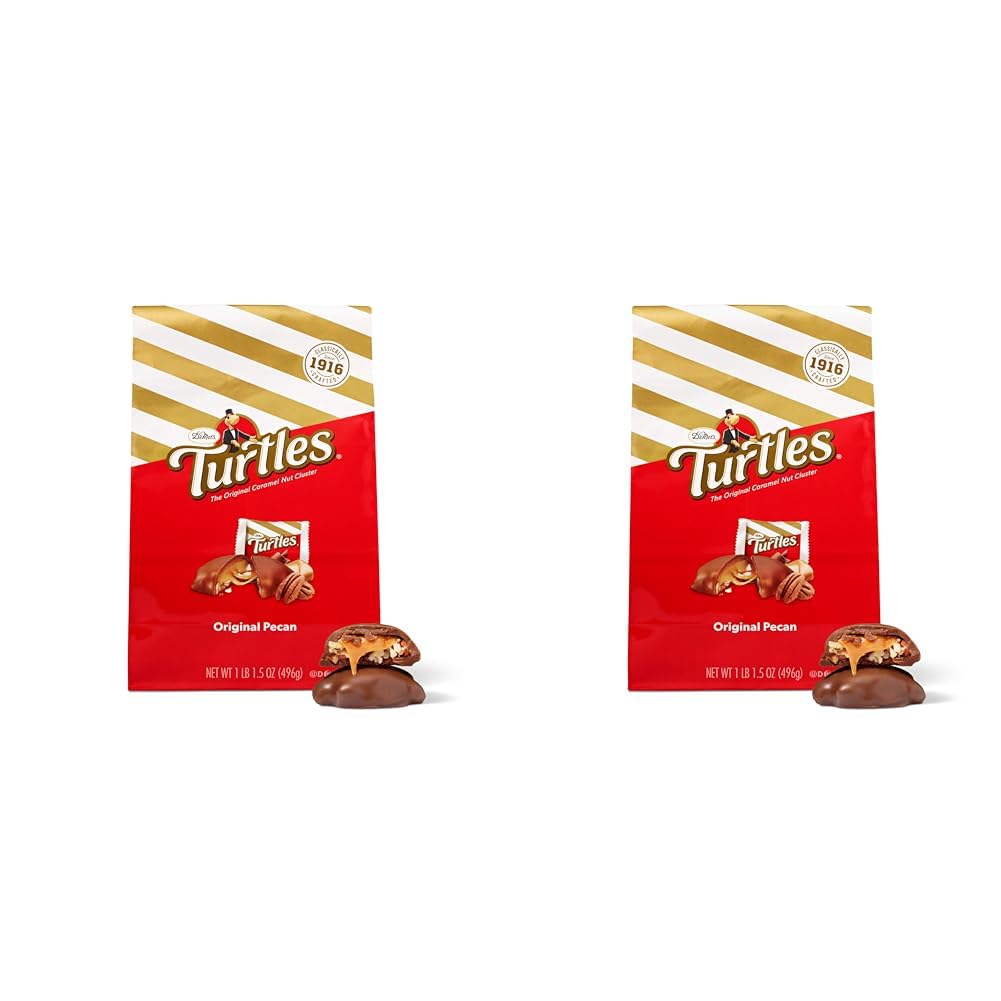 Demet's TurtlesMilk Chocolate Caramel Nut Cluster (17.5 Ounce, 1 Bag) | Original Pecan | Perfect Grab-N-Go Snack or Sit & Savor | Gooey, Nutty Chocolate in Distinctive Cluster Shapes (Pack of 2)