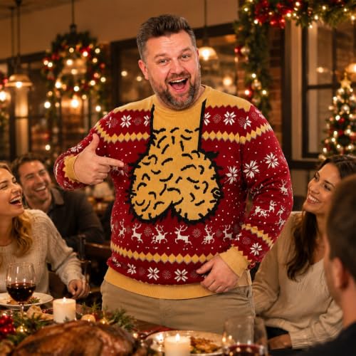 Ugly Christmas Sweater Santa Costume 3D Hairy Body Custom Sweatshirt - image 5