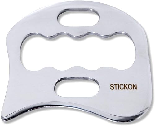 Miniatura 1 de STICKON Herramienta de masaje de raspado Gua Sha de acero inoxidable, herramientas IASTM, gran herramienta de movilización de tejidos blandos (forma