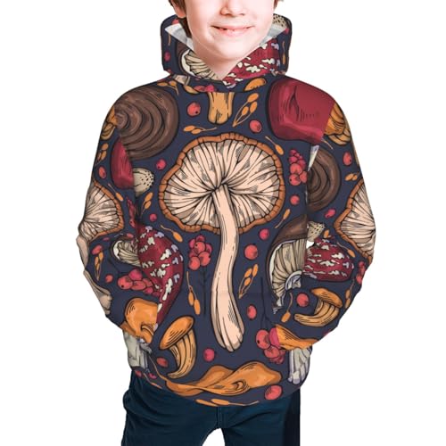 Forest Wild Mushroom Kid Hoodies Boys Sweatshirts Girls Pullover with Pocket3
