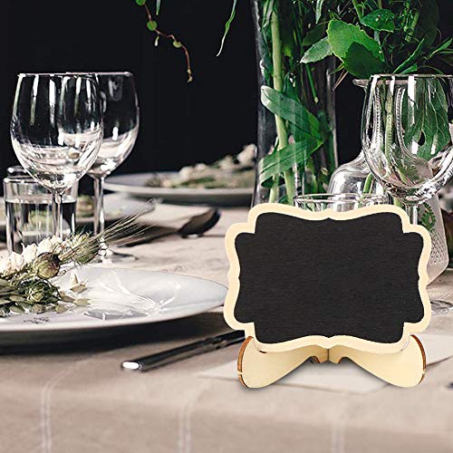 Artesanato de madeira pequena lousa exibição lousa, 10 pcs mini lousas lousa quadro de mensagens art