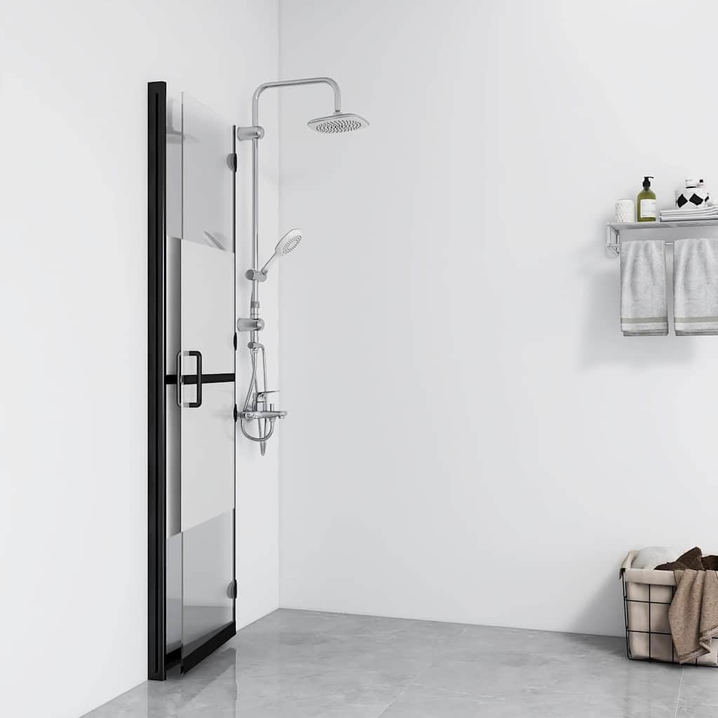 Parete doccia pieghevole in vetro ESG semismerigliato, 70 x 190 cm, telaio in alluminio con vetro spesso 5 mm, salvaspazio, reversibile, per bagno, zona bagnata, paraspruzzi