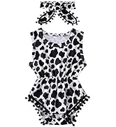 Baby Girl Clothes 0-24 Months Floral Sleeveless Newborn Romper Jumpsuit Outfit Set with Headband