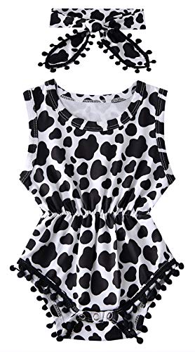 Image of Baby Girl Clothes 0-24 Months Floral Sleeveless Newborn Romper Jumpsuit Outfit Set with Headband