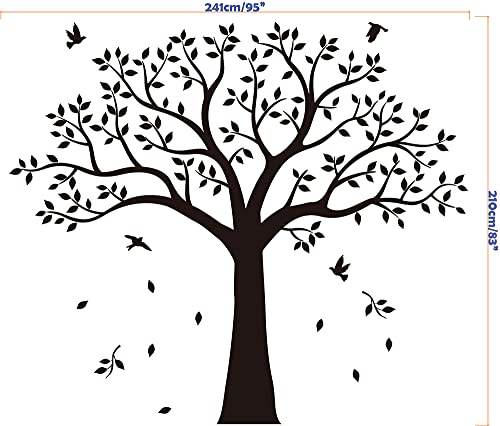 Vinilo Decorativo Árbol Familiar de Pared 95" x 83" Negro miniatura 4