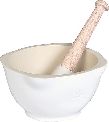 Emile Henry Made In France Mortero y mortero de harina blanca
