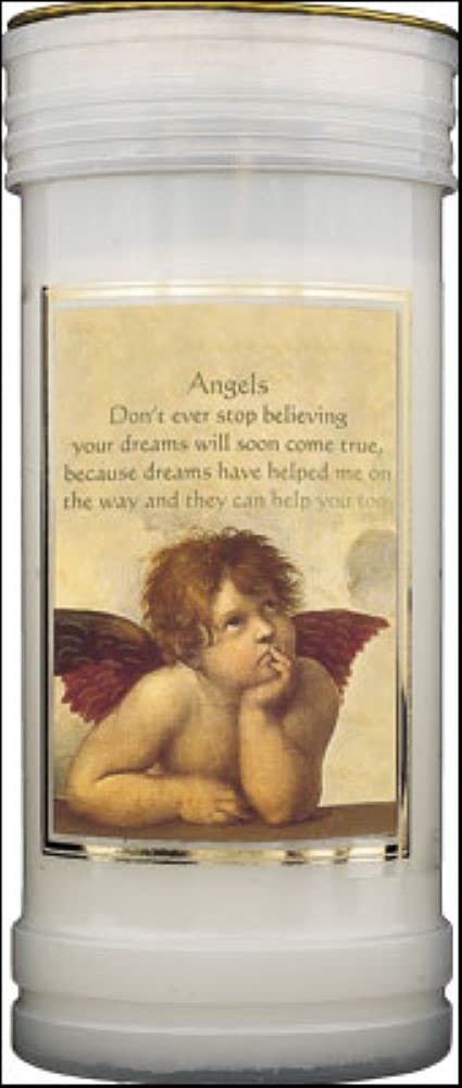 Pillar Candle Guardian Angel Religious Candle Prayer