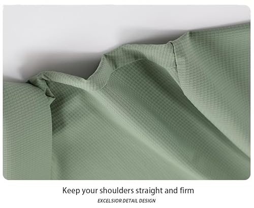 ZPKLMO Polos masculinos Ice Silk, manga curta e longa, para golfe, tênis, praia, natação, Folha verd