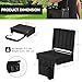 Buymoth 2pcs Stadium Seat for Bleachers with Back Support Bleacher Seat with Thick Cushion, Cup Holder, Carry Handle and Shoulder Strap for Outdoor Sports Events, Picnics, Beaches，Black