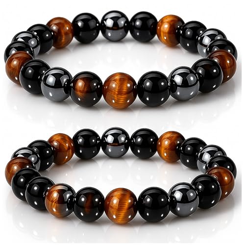 WFJ Black Obsidian Hematite Triple...