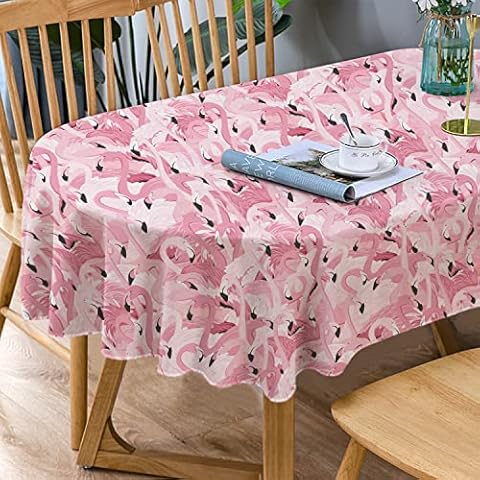 Mantel de flamenco rosa impermeable para mesas ovaladas Cover