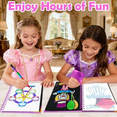 Image of FUNNYB&G Mess-Free Foil Art Craft for Girls Ages 4-10, Kids Birthday Gift