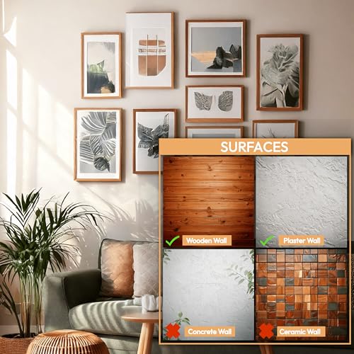 Picture Hanging Kit 184Pcs – Picture Hangers & Wall Hooks for Hanging – 20lb, 30lb, 50lb Wall Hangers with Metal Hooks and Nails for Drywall, Wood Walls & More(Gold) - Image 5