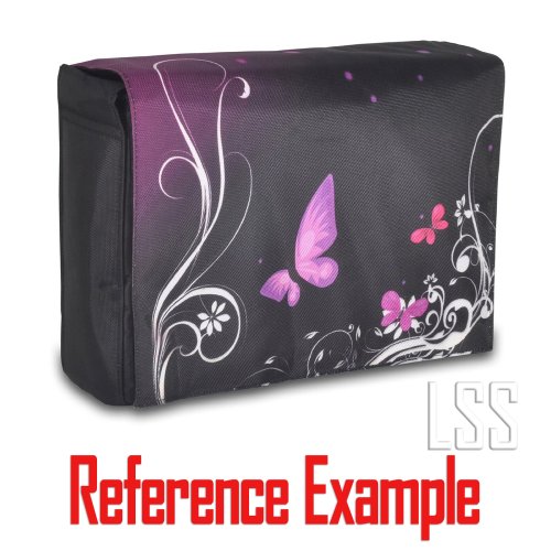 LSS 17-17.3" inches Laptop Messenger Crossbody Bag with Matching Laptop Skin Sticker Combo | Carrying Case for 16" 17" 17.3" or Smaller Size Notebook - Zebra Print3