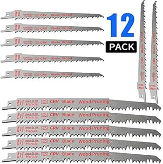 9-Inch 5-Pack and 6-Inch 7-Pack Wood Pruning Saw Blades for Reciprocating/Sawzall Saws - 12 Pack