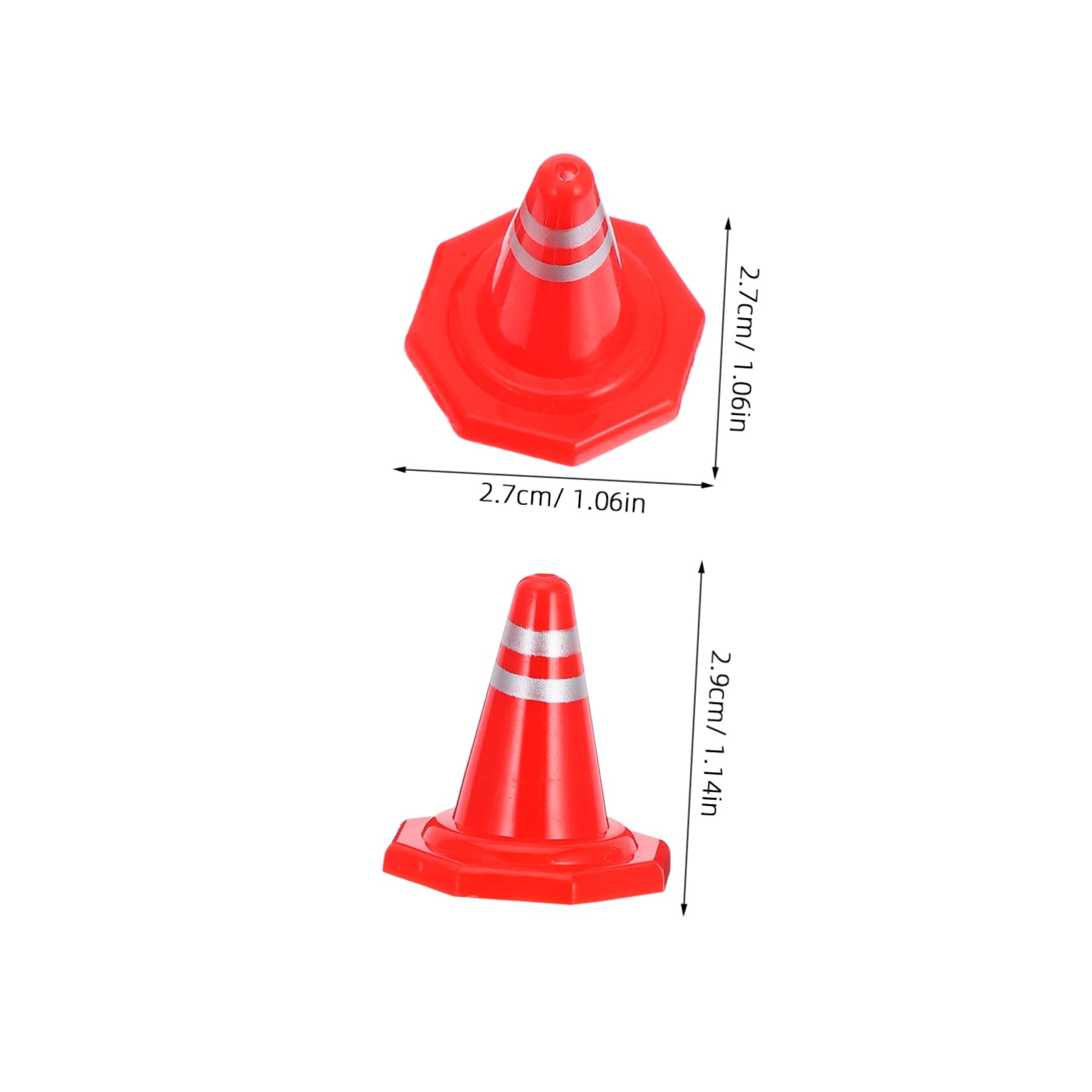 CIYODO 12pcs DIY Sand Table Traffic Cones Simulation Roadblock Signs for Parking Scene Models Miniature Traffic Indicators for Engineering and RC Projects