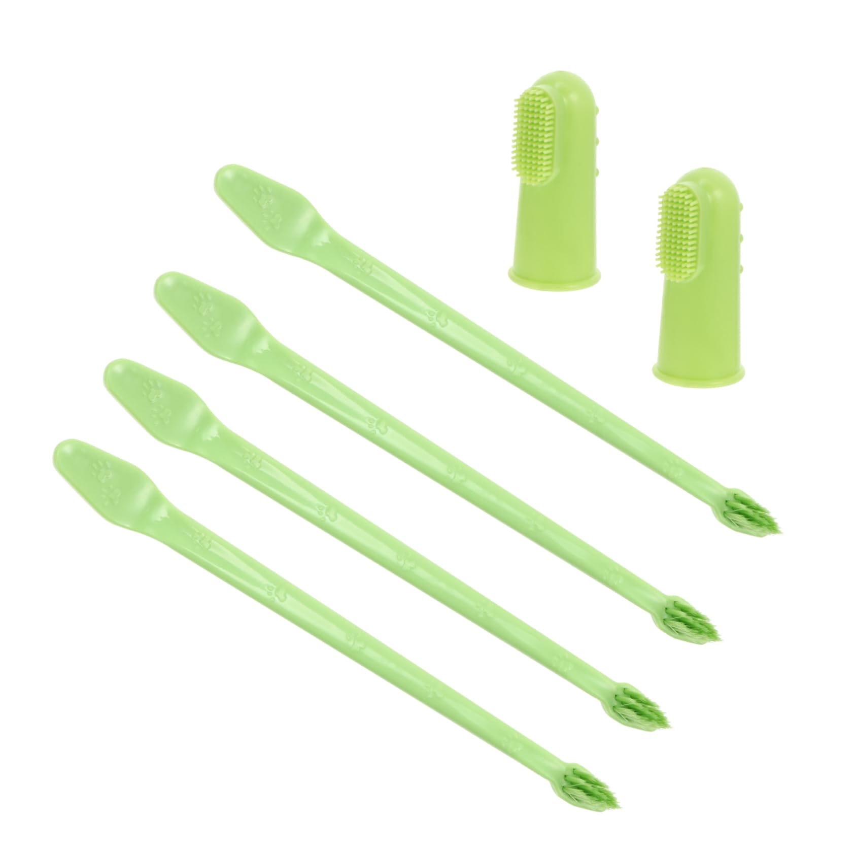 CIYODO Pet Dog Oral Brush 6pcs Pp Toothbrush Set Pet Grooming Double-end Brush