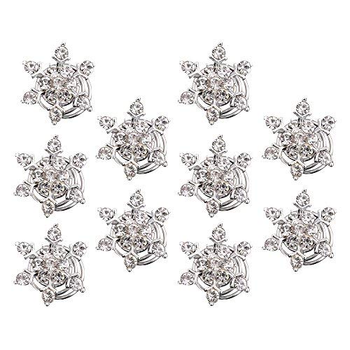 Preisvergleich Produktbild Haarklammern, Schneeflocken-Design, mit Kristallen, 10 Stück